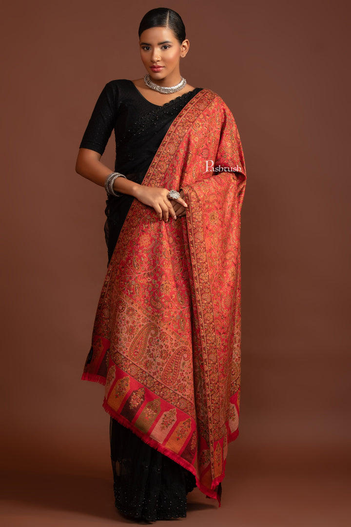 Pashtush India Womens Shawls Pashtush Womens Faux Pashmina Shawl, Pasiley Weave&