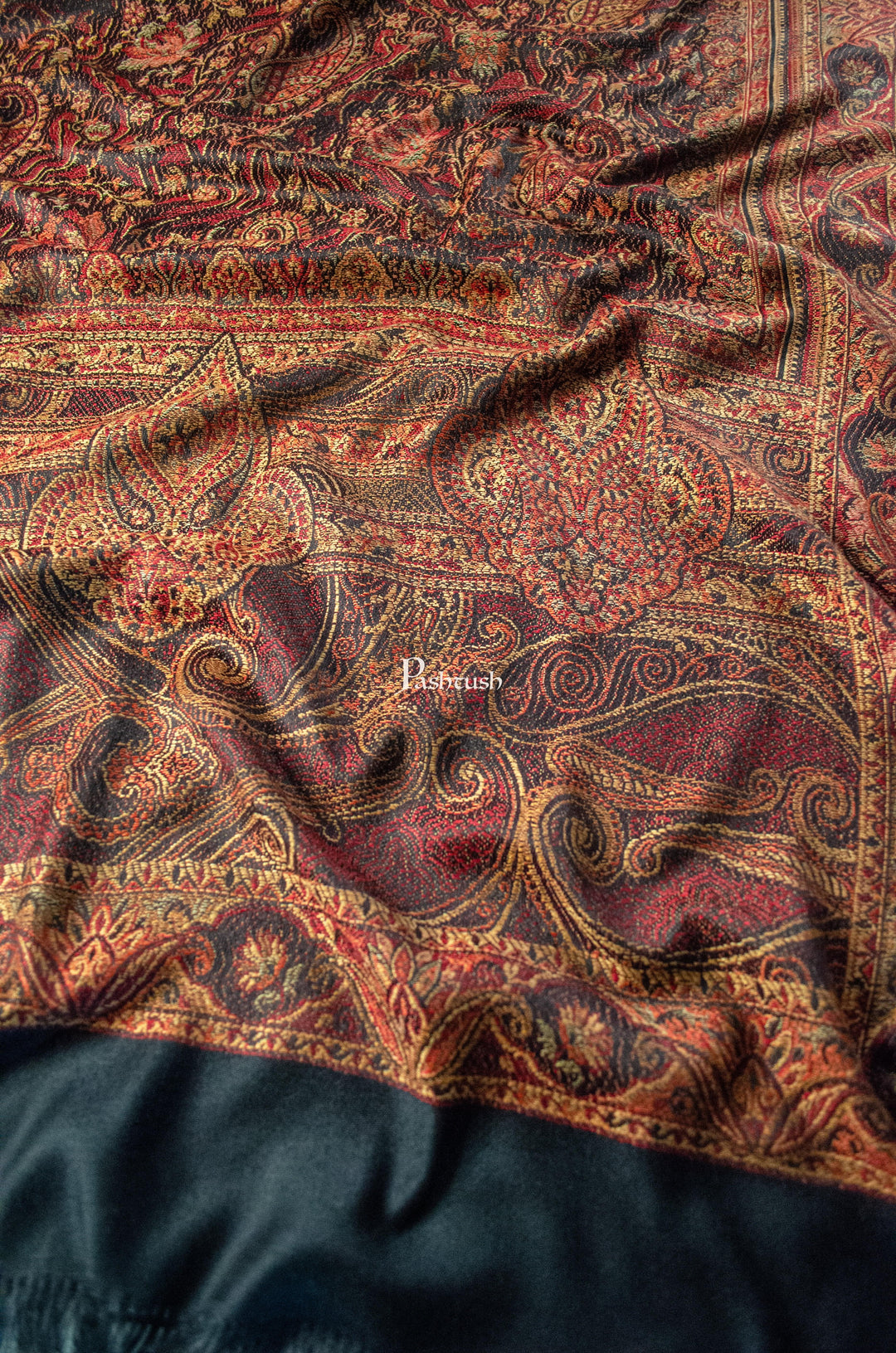 Pashtush India Womens Stoles and Scarves Scarf Pashtush Womens Faux Pashmina Stole,  Design, Black