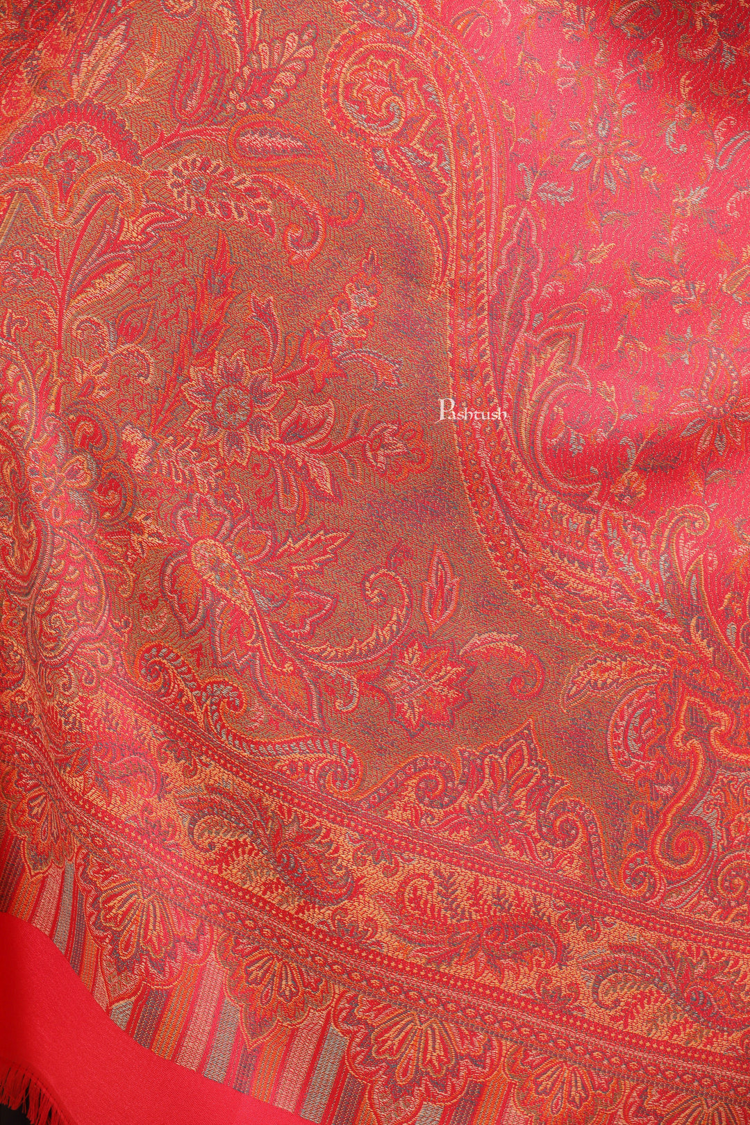 Pashtush India Womens Stoles Pashtush Womens Faux Pashmina Stole, Pasiley Design, Dark Pink
