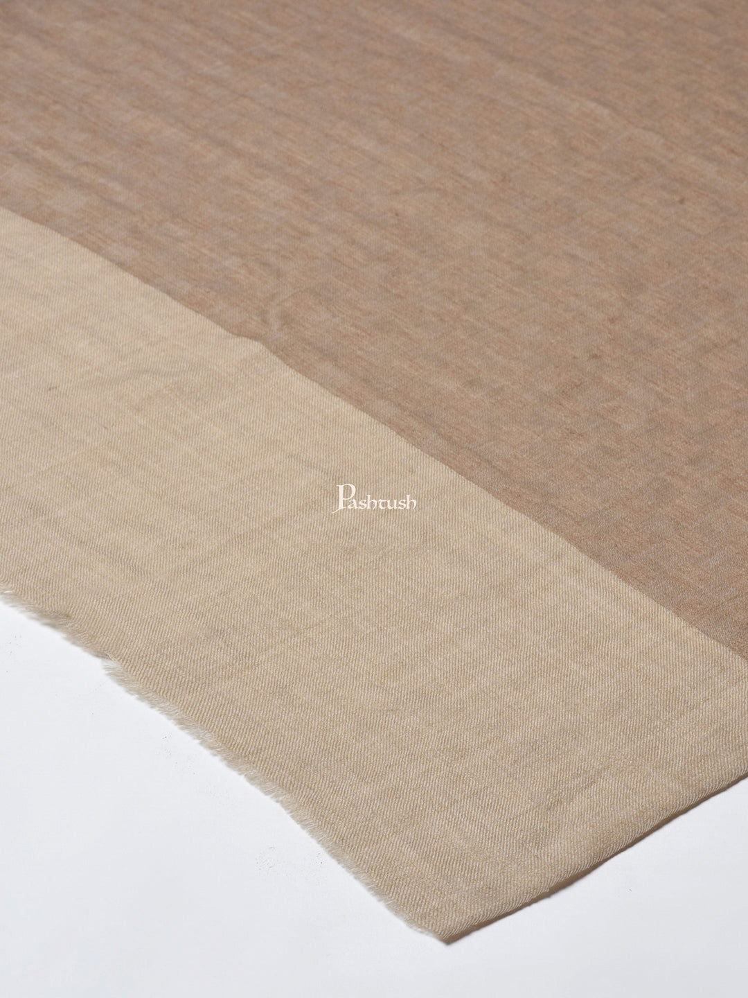 Pashtush India Womens Stoles and Scarves Scarf Pashtush Womens, Fine Wool, Checkered Stole, Beige