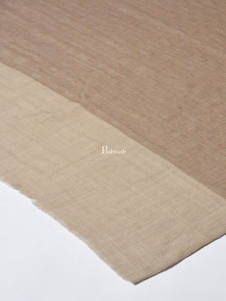Pashtush India Womens Stoles and Scarves Scarf Pashtush Womens, Fine Wool, Checkered Stole, Beige