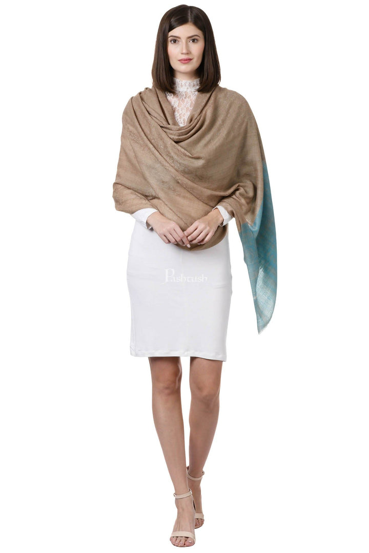 Pashtush India Womens Shawls Pashtush Womens Fine Wool Shawl, Arabian Shore