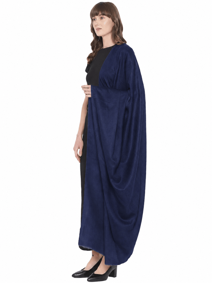 Pashtush India Womens Shawls Pashtush Womens Fine Wool Shawl, Basics, Extra Soft Warm Light Weight, Navy Blue