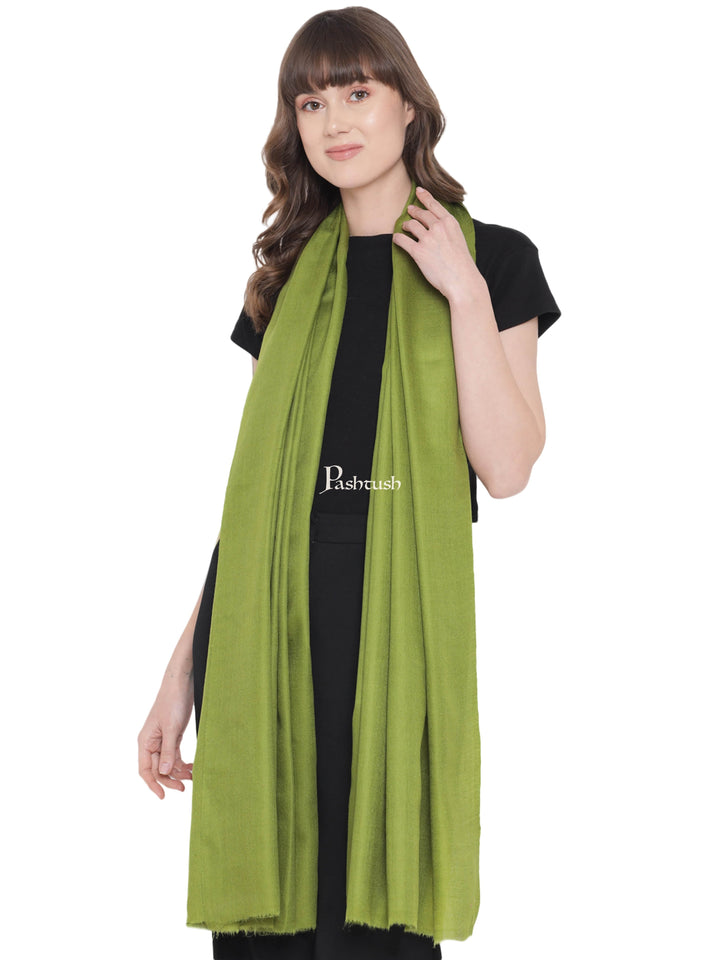 Pashtush India Womens Shawls Pashtush Womens Fine Wool Shawl, Extra Soft, Basics Solid, Emerald Green