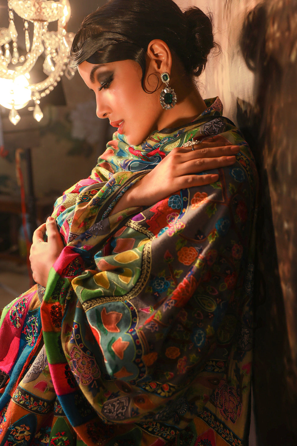 Pashtush India Womens Shawls Pashtush Womens Fine wool shawl, kalamkari design, Multicolour