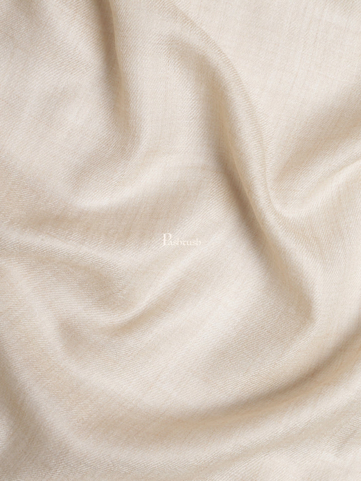 Pashtush India Womens Shawls Pashtush Womens Fine Wool Shawl, Natural, Extra Soft Warm - Light Weight, Beige
