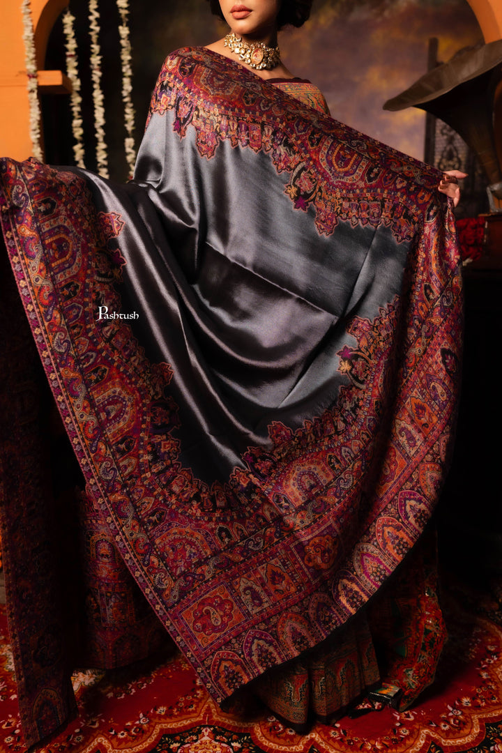Pashtush India Womens Shawls Pashtush Womens Fine Wool Shawl, Twilight Paisley Palla Design, Multicolour