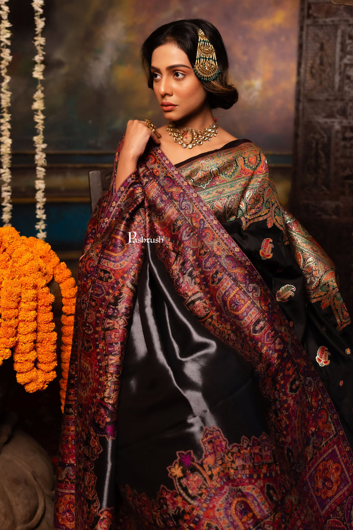 Pashtush India Womens Shawls Pashtush Womens Fine Wool Shawl, Twilight Paisley Palla Design, Multicolour