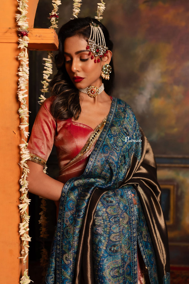 Pashtush India Womens Shawls Pashtush Womens Fine Wool Shawl, Twilight Paisley Palla Design, Multicolour