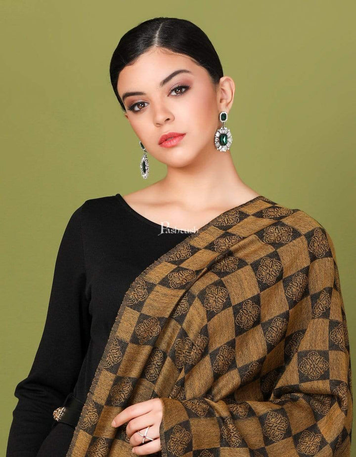 Pashtush Store Stole Pashtush Womens Fine Wool, Soft and Warm, Checkered stole