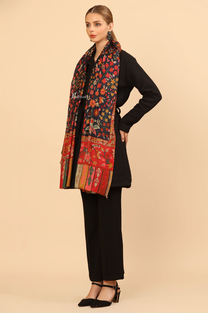 Pashtush India Womens Stoles and Scarves Scarf Pashtush Womens Fine Wool Stole, Paisley Design, Multicolour