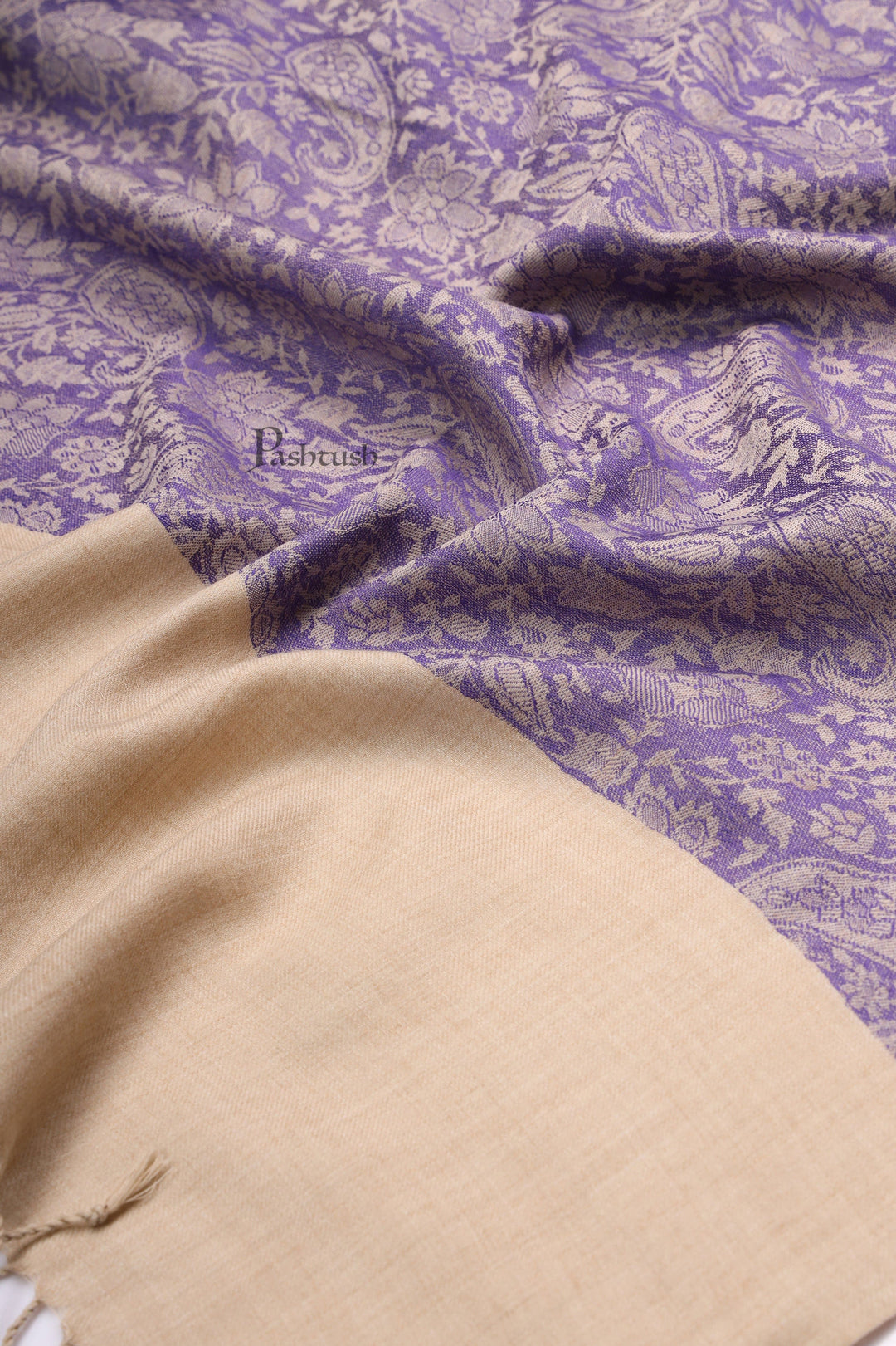 Pashtush India Womens Stoles Pashtush Womens Fine Wool Stole, Pasiley  Design, Blue