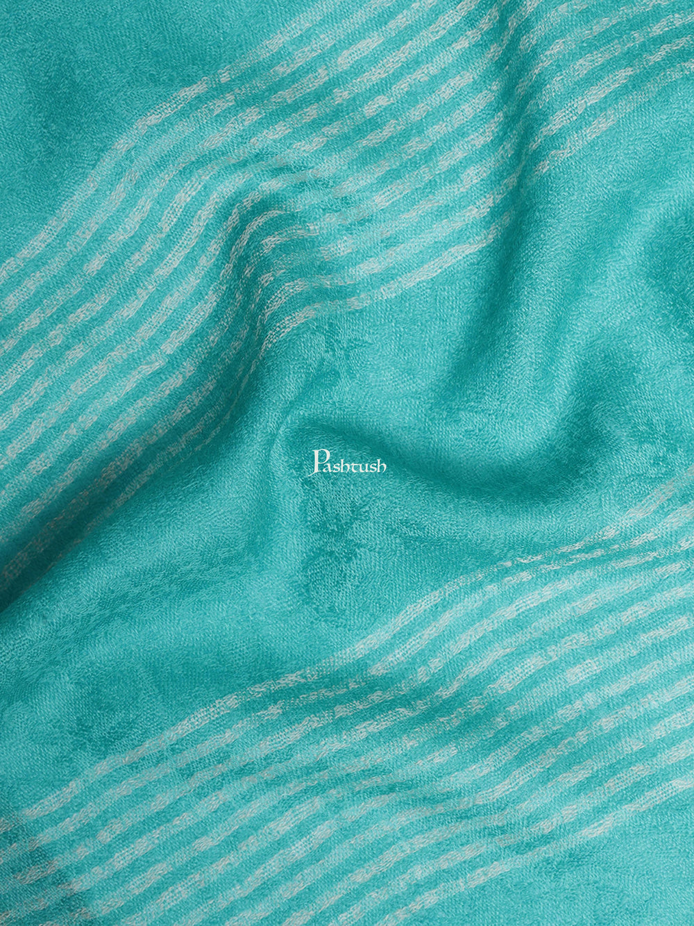 Pashtush India Womens Stoles and Scarves Scarf Pashtush Womens Fine Wool Stole, Striped Weave, Peruvian Green
