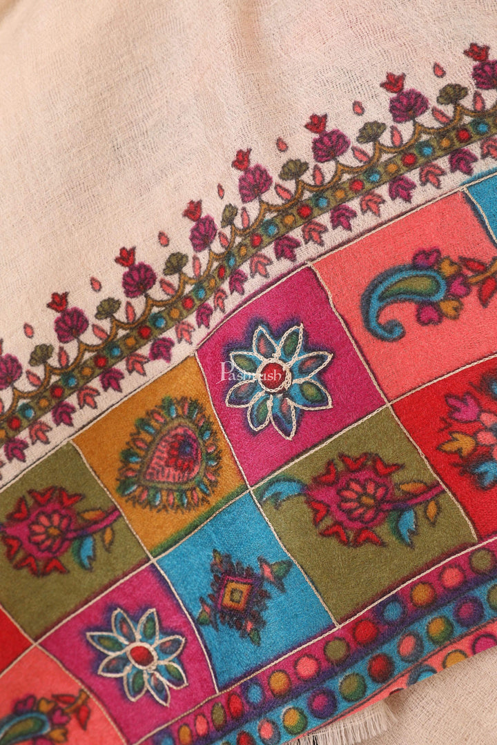 Pashtush India 114x228 Pashtush Womens Hand Embroidered Kalamkari Shawl, Fine Wool