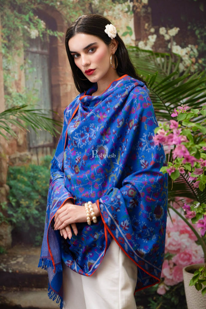 Pashtush India Womens Shawls Pashtush Womens Kaani Pashmina Shawl, 100% Hand Woven, Multicolour