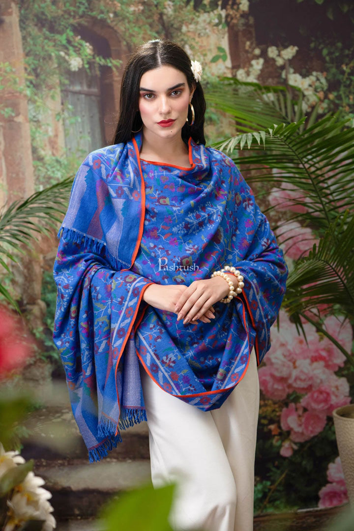 Pashtush India Womens Shawls Pashtush Womens Kaani Pashmina Shawl, 100% Hand Woven, Multicolour