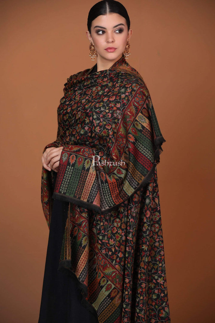 Pashtush India 100x200 Pashtush Womens Kaani Shawl, Faux Pashmina, Soft and Warm, Multi coloured