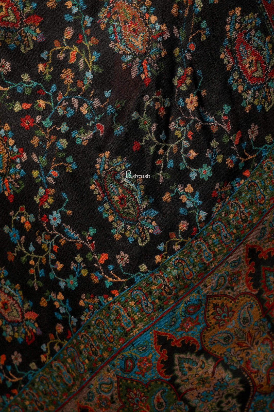 Pashtush India 100x200 Pashtush Womens Kaani Shawl, Multi-Colored Weave, Pure Wool, Woolmark Certificate