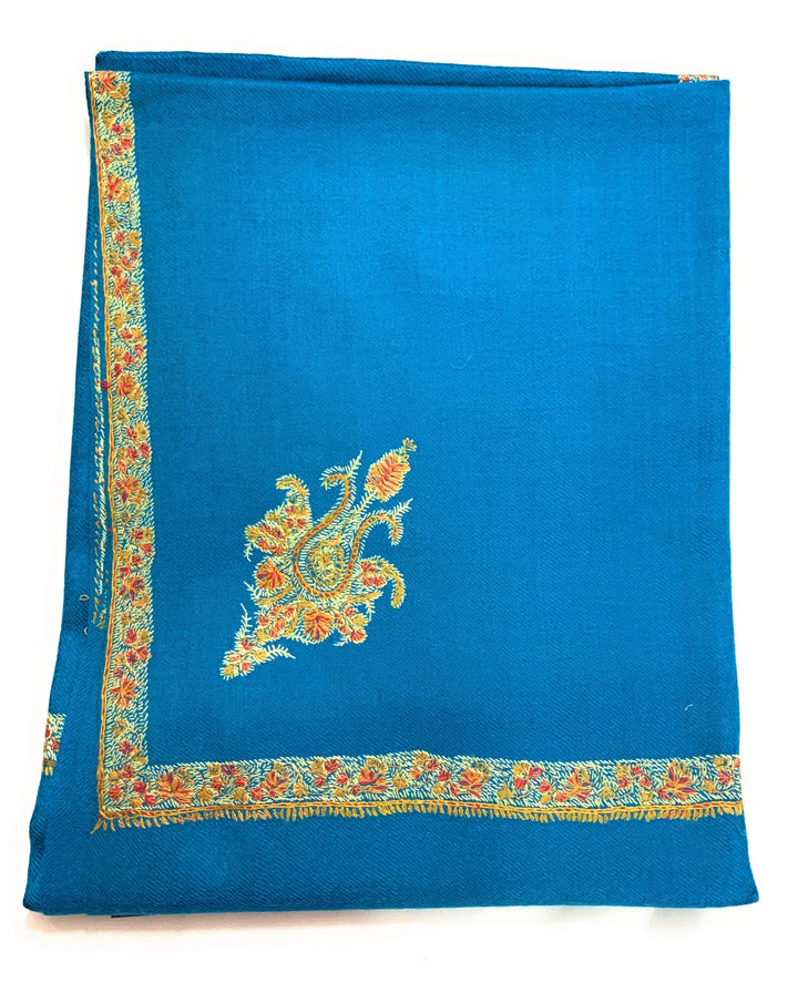Pashtush Womens Embroidery Shawl, Border Design, 100% Pure Wool Shawls