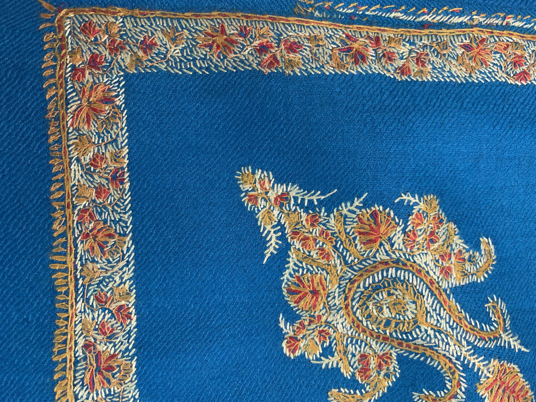Pashtush Womens Embroidery Shawl, Border Design, 100% Pure Wool Shawls
