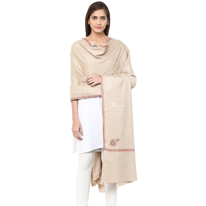 Pashtush India Womens Shawls Pashtush Womens Kashmiri Hand Embroidery Shawl, Woollen, Kingri