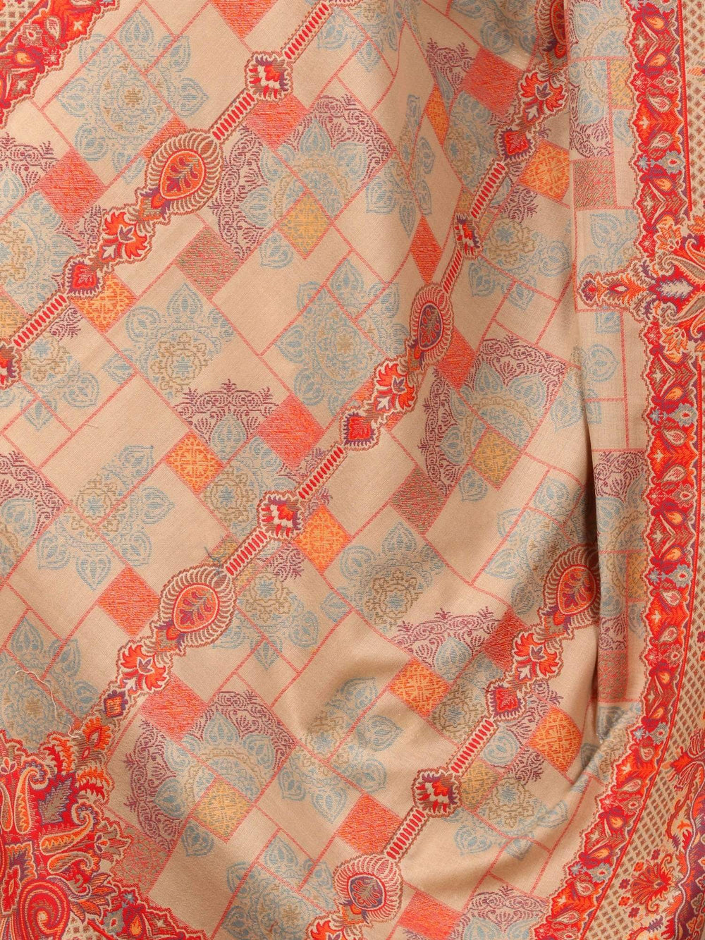 Pashtush Shawl Store Shawl Pashtush Womens Kullu Jamawar Shawl, Faux Pashmina - Red