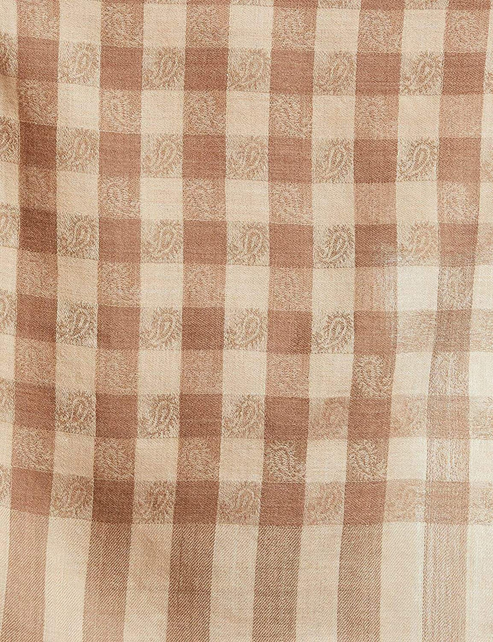 Pashtush India 70x200 Pashtush Womens Luxury Wool Check Scarf, Soft Wool Reversible Scarf Stole, Extra-Fine