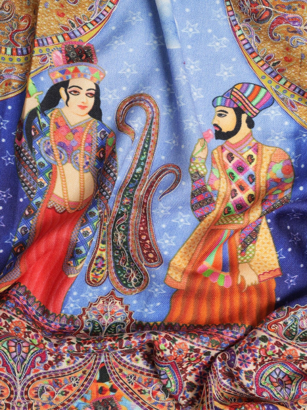 Pashtush India Womens Shawls Pashtush Womens Moon Shawl (Chand-Dar), Rashke Qamar (Envy Of The Moon), Love Story Shawl. (Woolmark Certified)