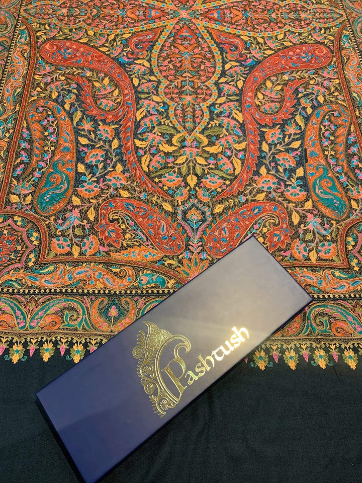Pashtush India 100x200 Pashtush Womens Papier-mâché Embroidered  Stole, Fine Wool, Soft and Warm