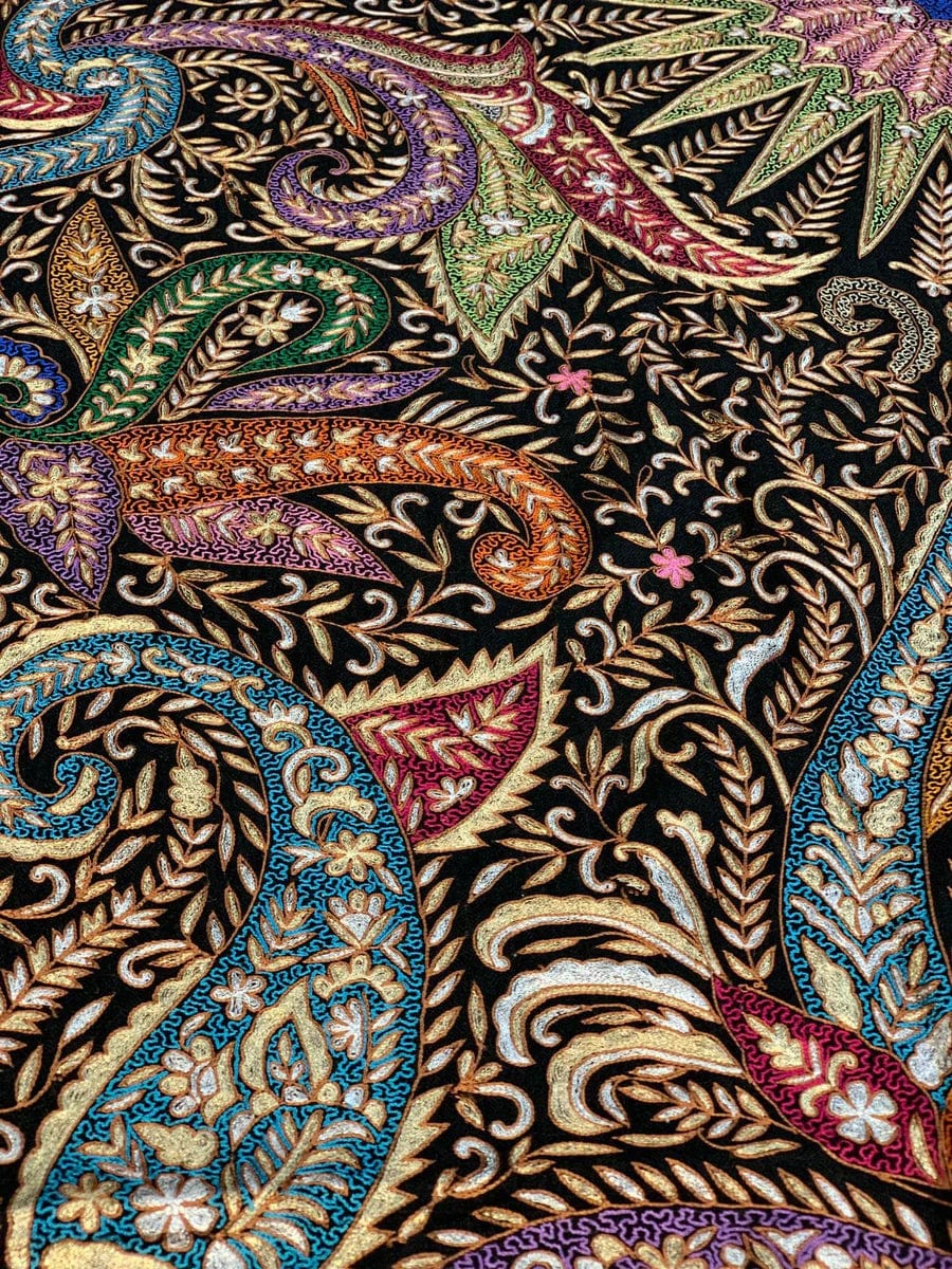 Pashtush India Womens Shawls PASHTUSH WOMENS PASHMINA SHAWL, KASHMIRI TILLA WORK, HANDLOOM, MULTICOLOURED