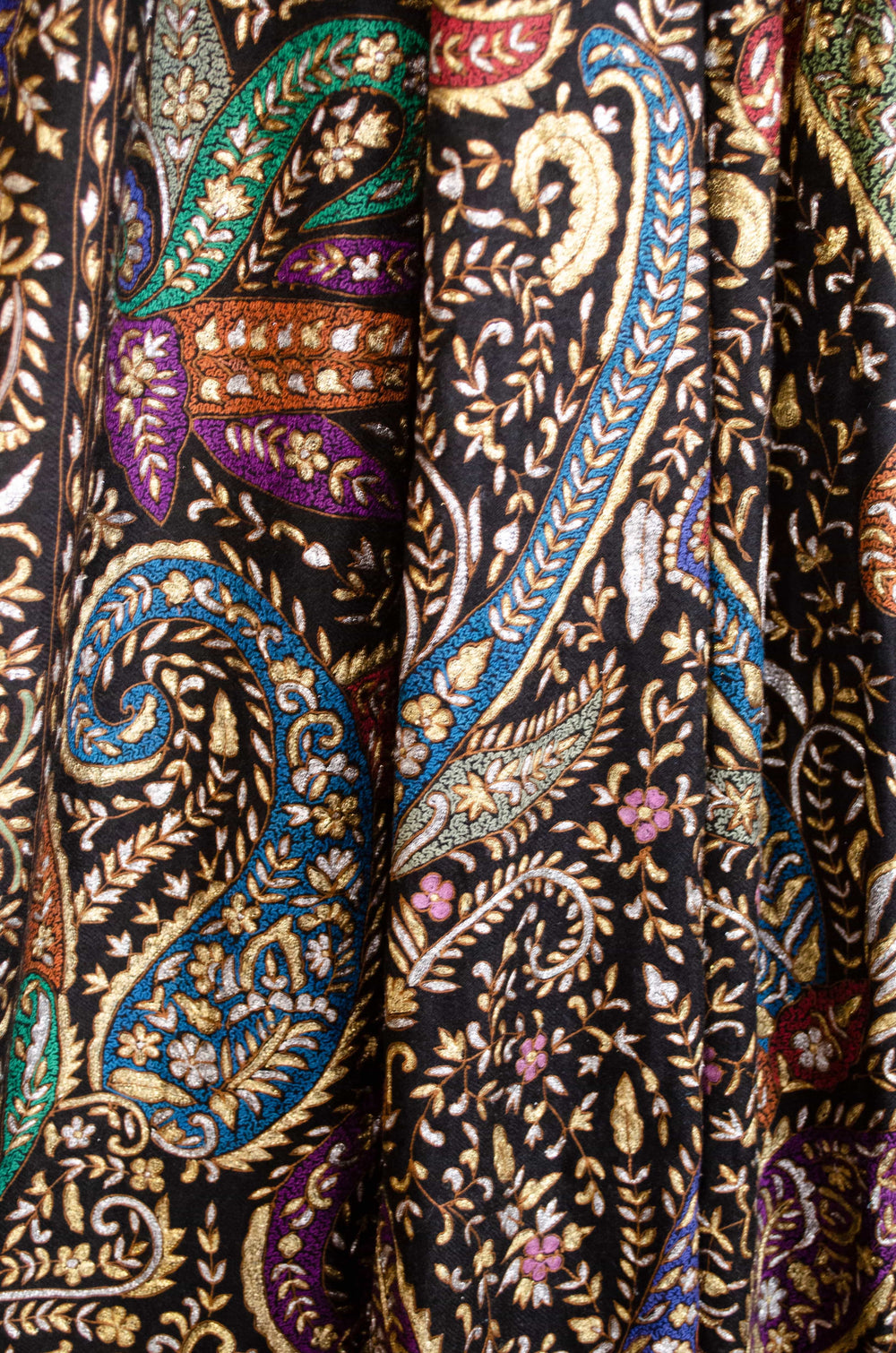 Pashtush India Womens Shawls PASHTUSH WOMENS PASHMINA SHAWL, KASHMIRI TILLA WORK, HANDLOOM, MULTICOLOURED