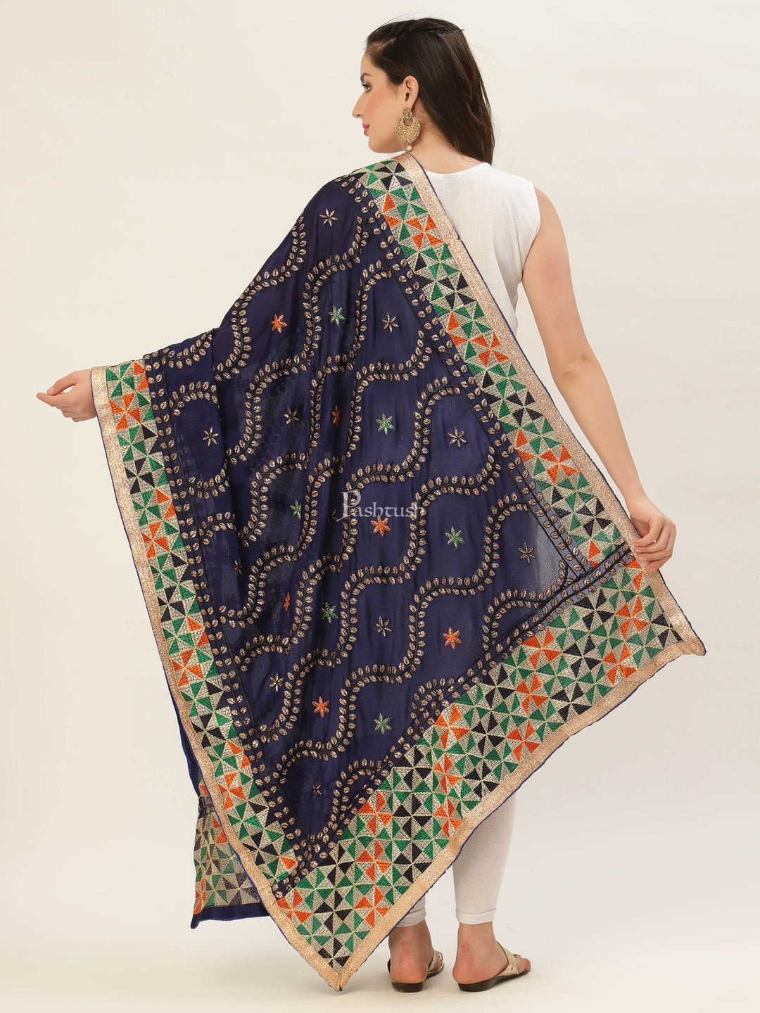 Pashtush India Womens Dupatta Pashtush Womens Phulkari Dupatta