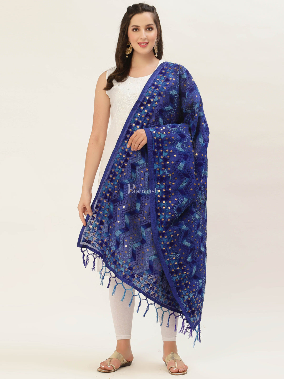 Pashtush India Womens Dupatta Pashtush Womens Phulkari Dupatta