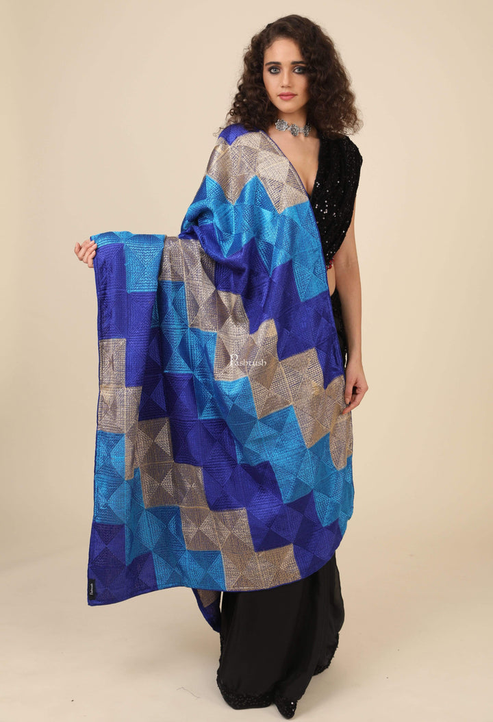 Pashtush India 114x228 Pashtush Womens Phulkari Dupatta with Multicoloured Embroidery