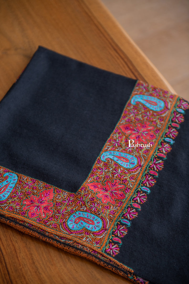 Pashtush India Womens Shawls Pashtush Womens Pure Pashmina Shawl, Black