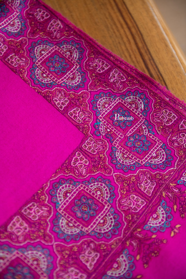 Pashtush India Womens Shawls Pashtush Womens Pure Pashmina Shawl, Magenta