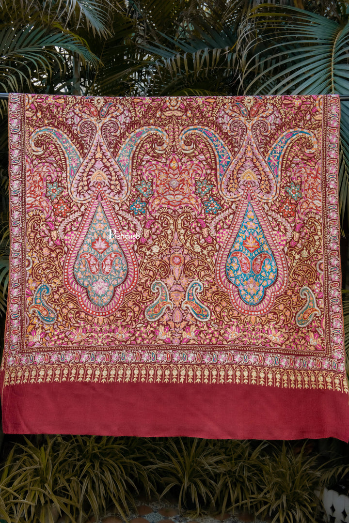 Pashtush India Womens Shawls Pashtush Womens Pure Pashmina Shawl, Maroon