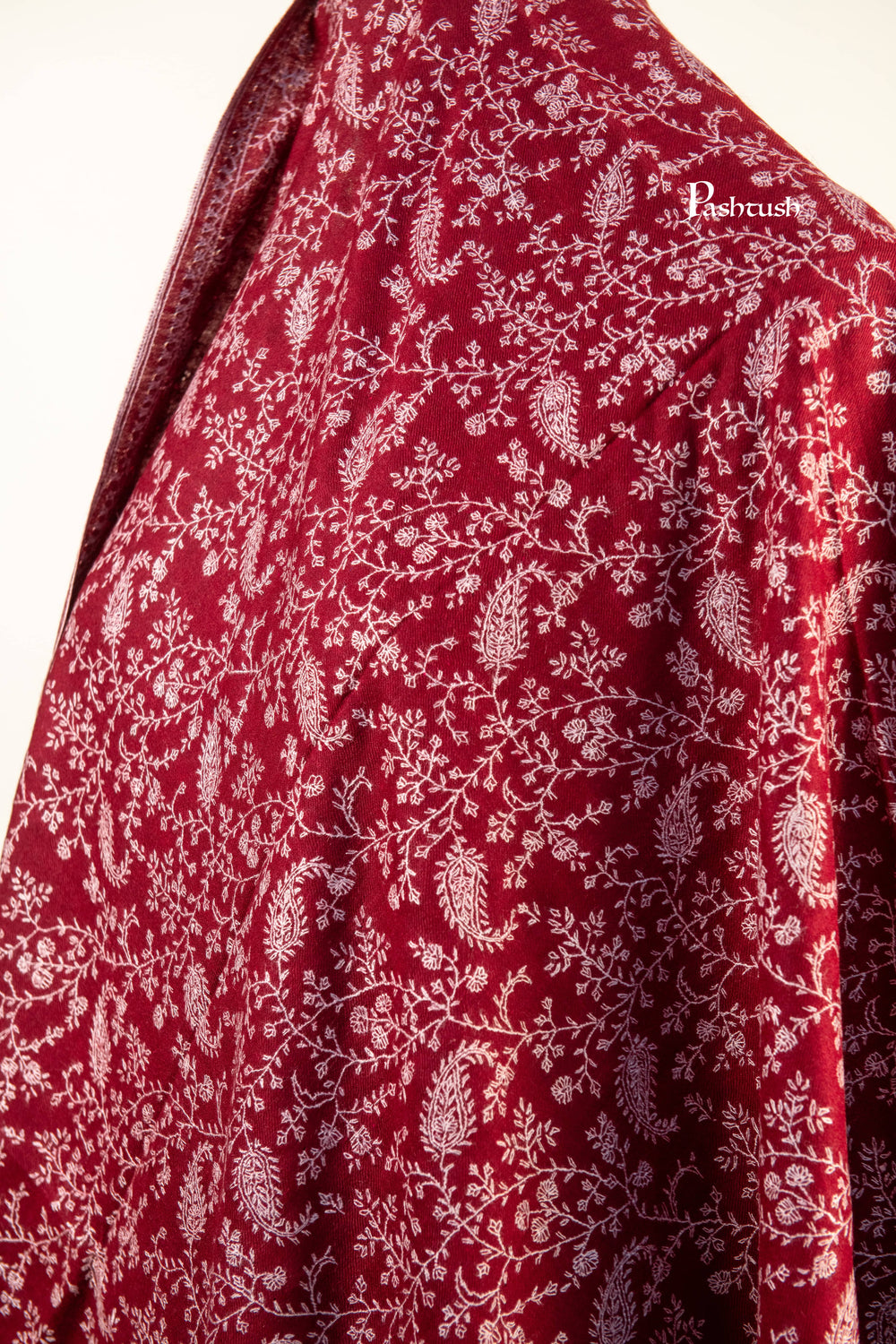Pashtush India Womens Shawls Pashtush Womens Pure Pashmina Shawl, Maroon