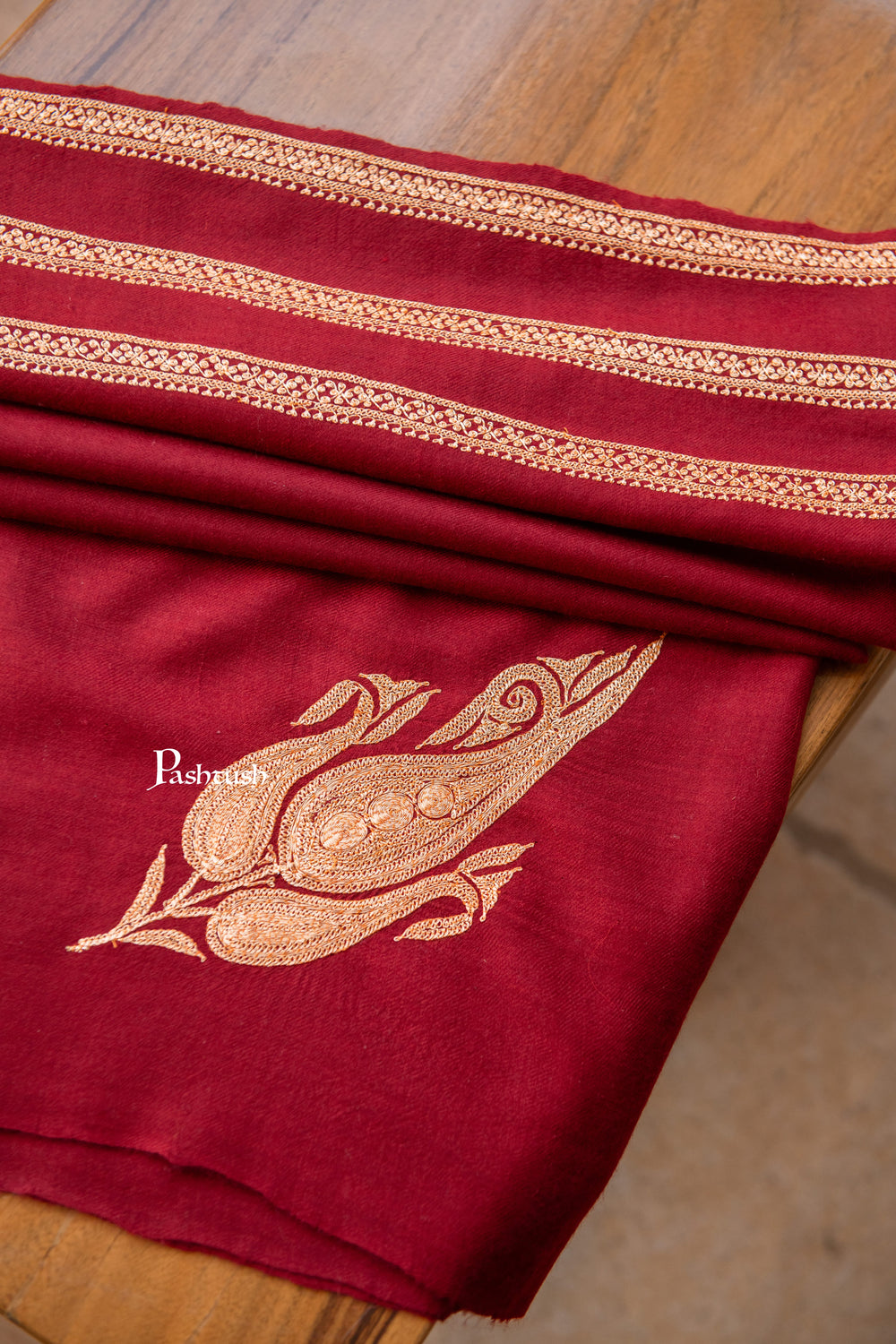 Pashtush India Womens Shawls Pashtush Womens Pure Pashmina Shawl, Maroon