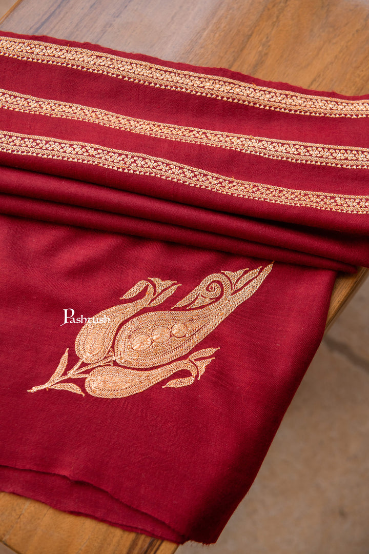 Pashtush India Womens Shawls Pashtush Womens Pure Pashmina Shawl, Maroon