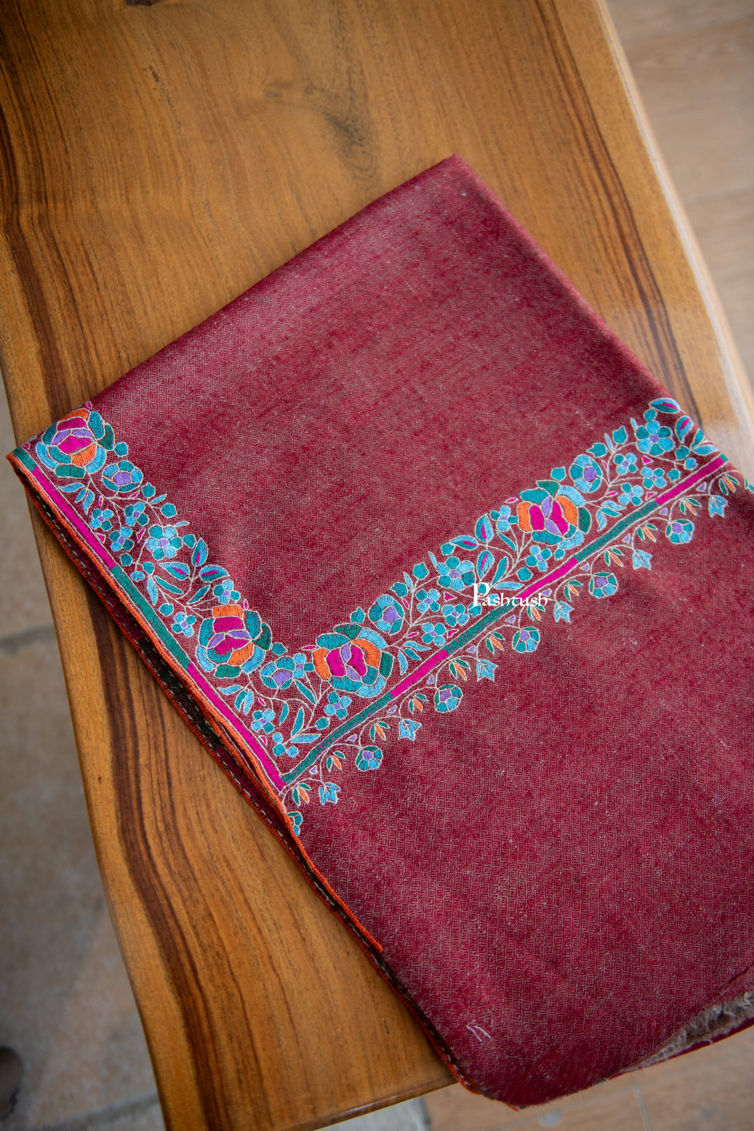 Pashtush India Womens Shawls Pashtush Womens Pure Pashmina Shawl, Maroon