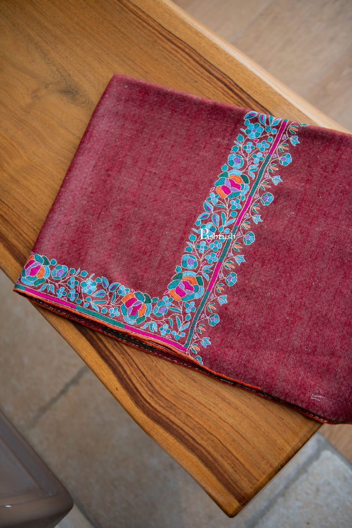 Pashtush India Womens Shawls Pashtush Womens Pure Pashmina Shawl, Maroon