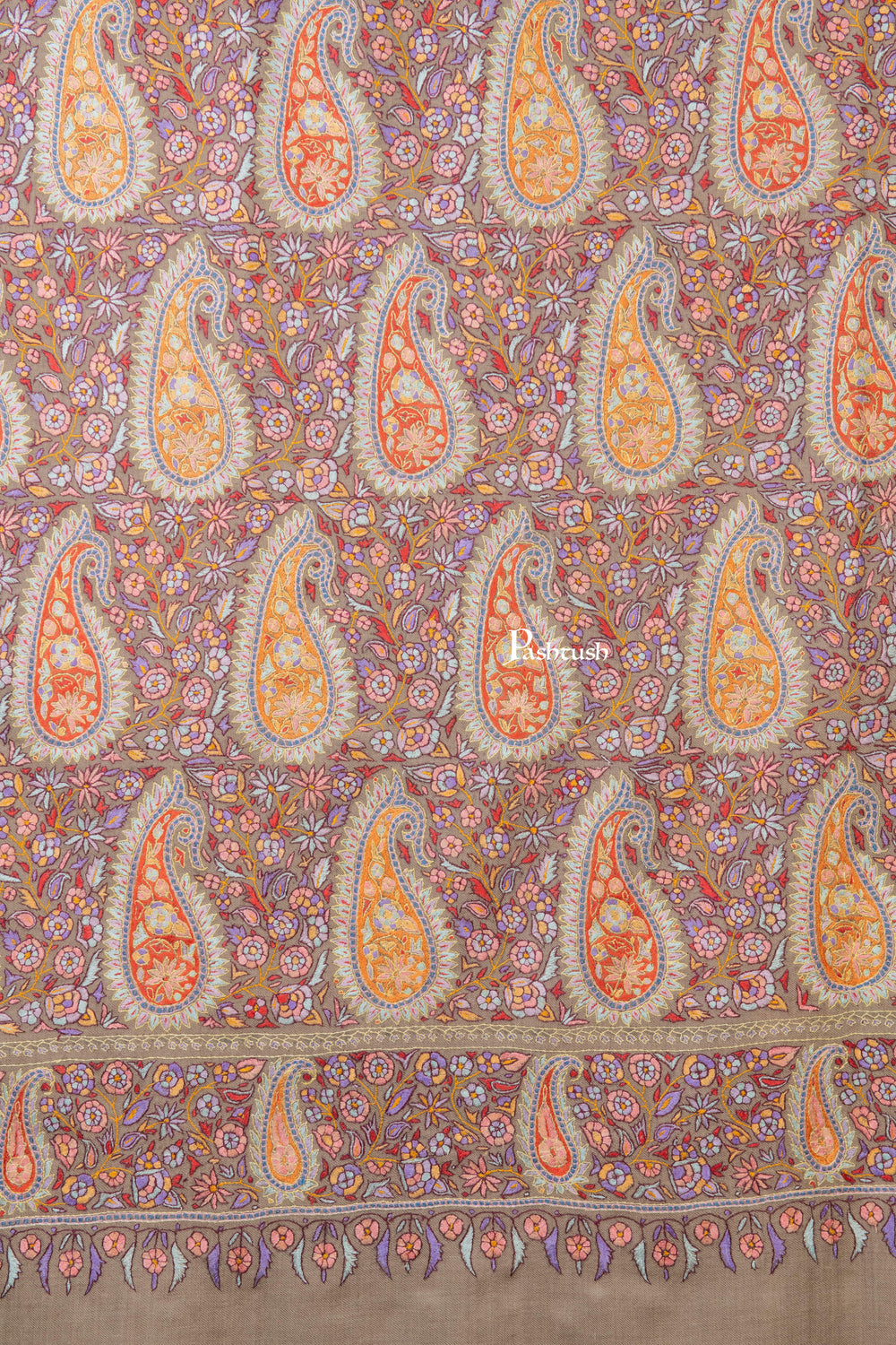 Pashtush India Womens Shawls Pashtush Womens Pure Pashmina Shawl, Multicolour With Natural Woven Base