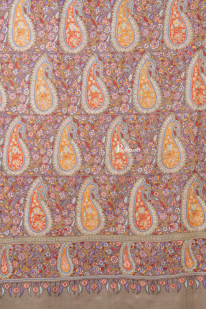 Pashtush India Womens Shawls Pashtush Womens Pure Pashmina Shawl, Multicolour With Natural Woven Base