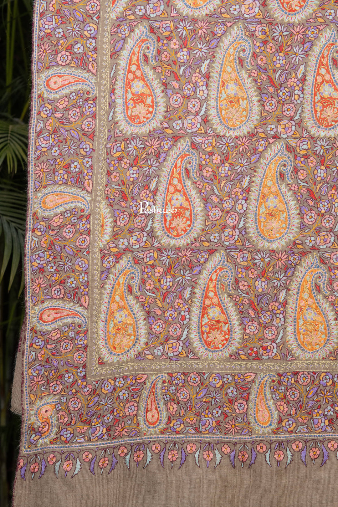 Pashtush India Womens Shawls Pashtush Womens Pure Pashmina Shawl, Multicolour With Natural Woven Base