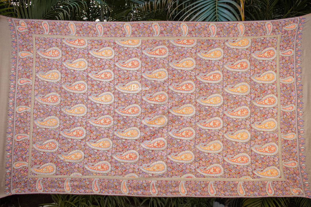 Pashtush India Womens Shawls Pashtush Womens Pure Pashmina Shawl, Multicolour With Natural Woven Base
