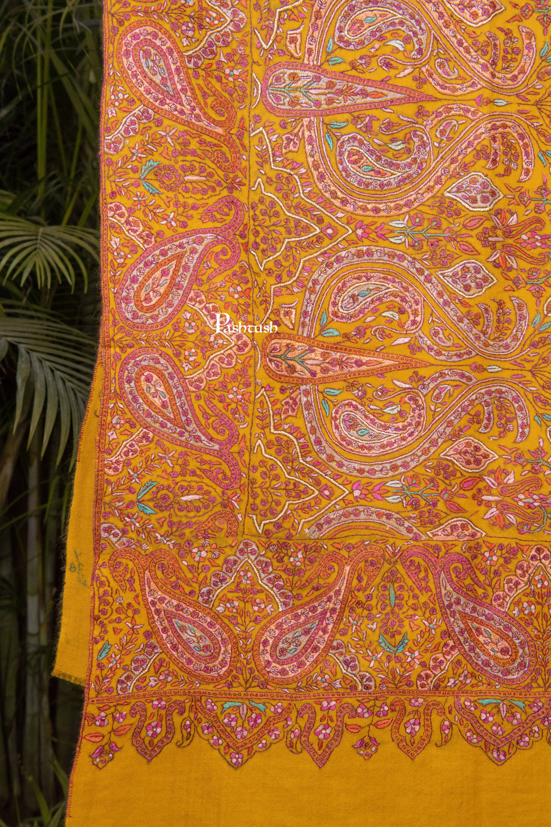 Pashtush India Womens Shawls Pashtush Womens Pure Pashmina Shawl, Mustard