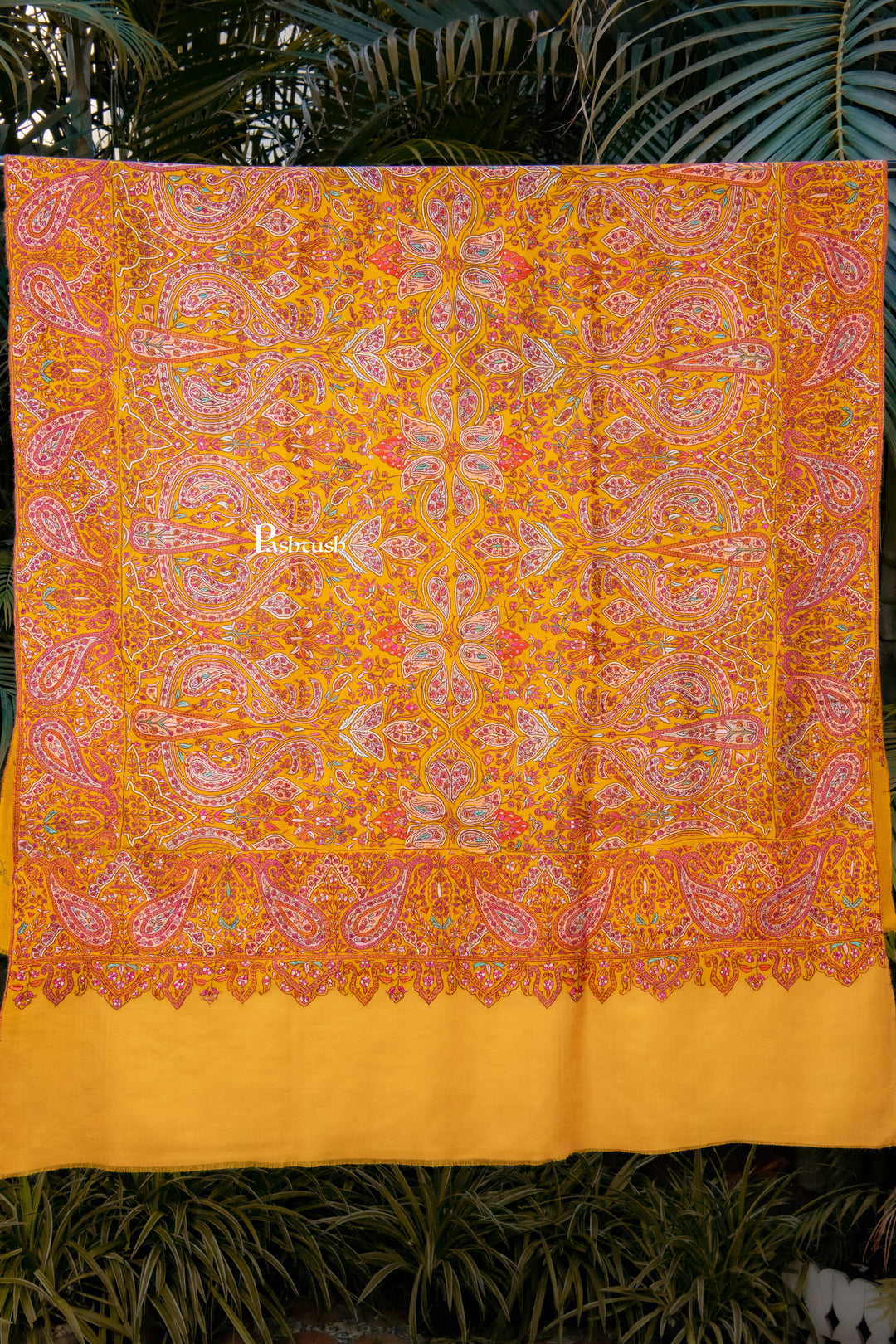Pashtush India Womens Shawls Pashtush Womens Pure Pashmina Shawl, Mustard