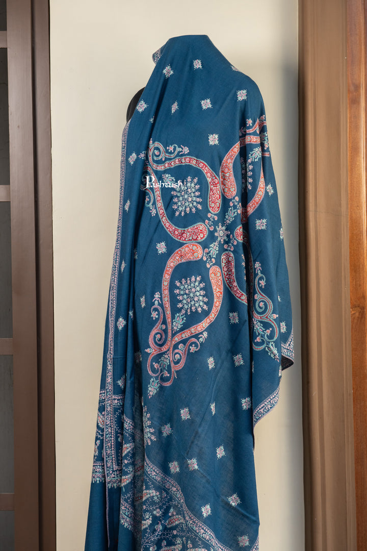 Pashtush India Womens Shawls Pashtush Womens Pure Pashmina Shawl, Navy Blue