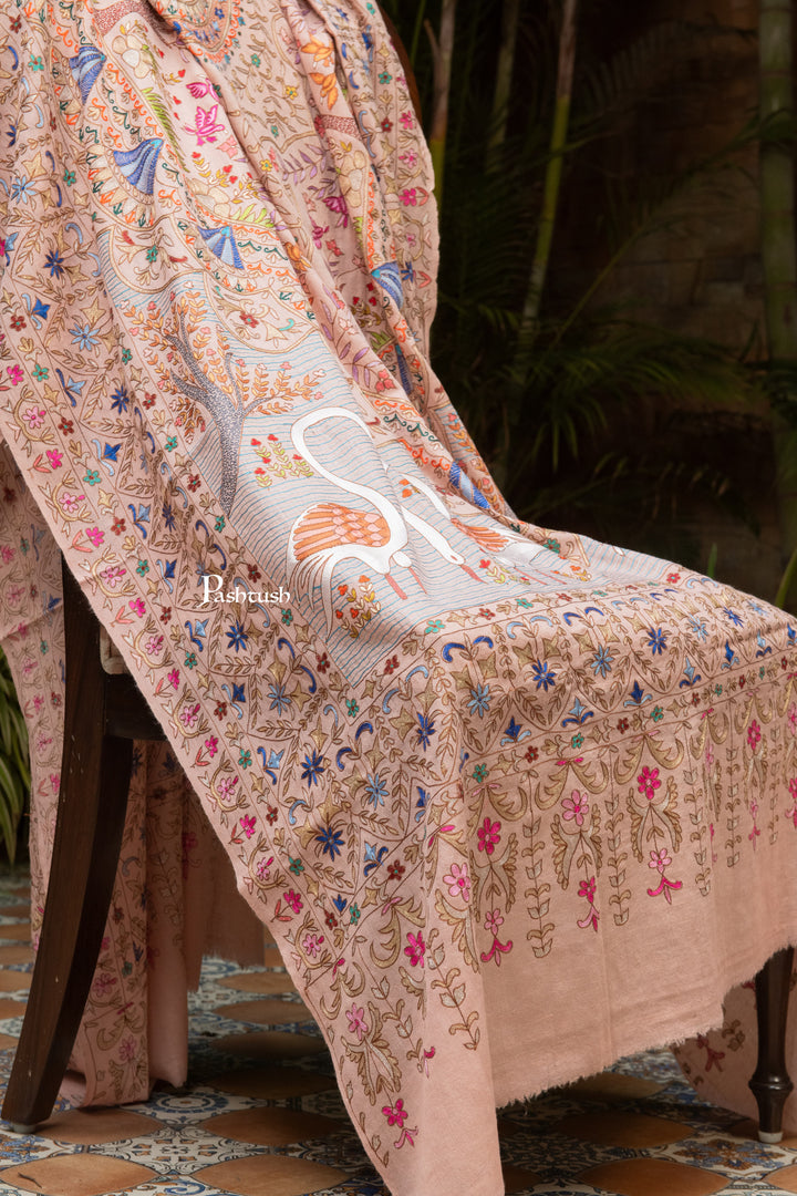 Pashtush India Womens Shawls Pashtush Womens Pure Pashmina Shawl, Peach